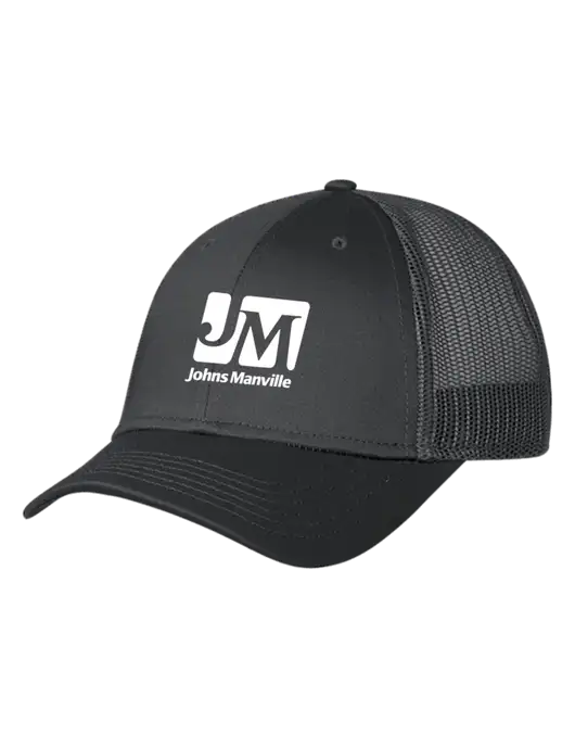 Charcoal Mesh Trucker Cap Snap Back w/Johns Manville Logo