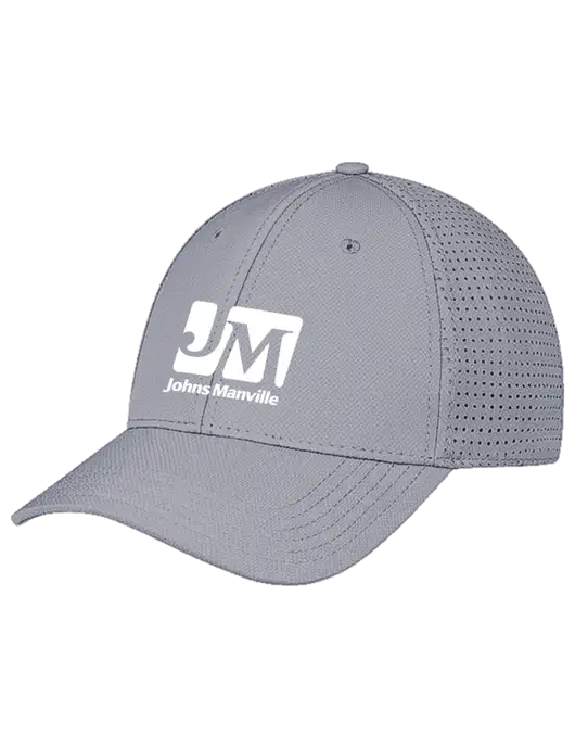 Grey Performance Stretchable Cap Hook & Loop w/Johns Manville Logo