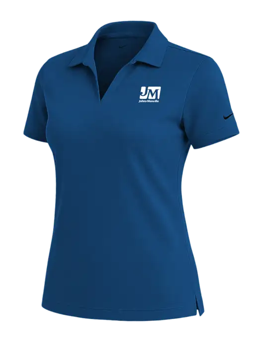 NIKE Dark Royal Womens Dri-Fit Micro Pique Polo w/Johns Manville Logo