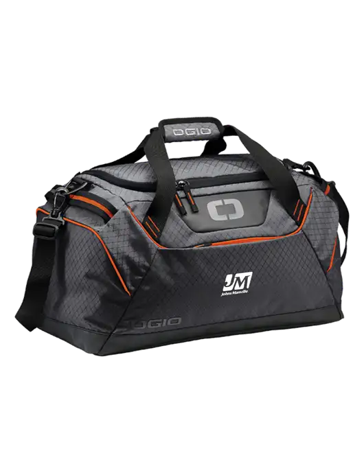 OGIO Tarmac/Orange Catalyst Duffle
 w/Johns Manville Logo