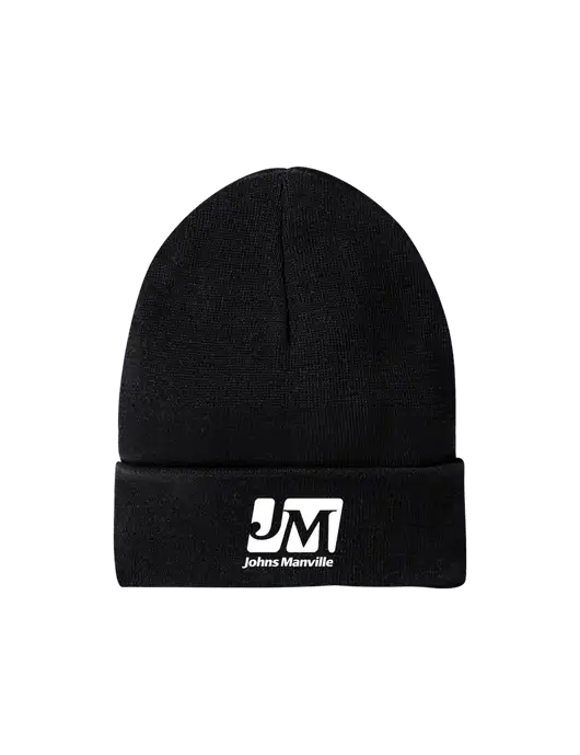 Recycled Black Beanie w/Johns Manville Logo