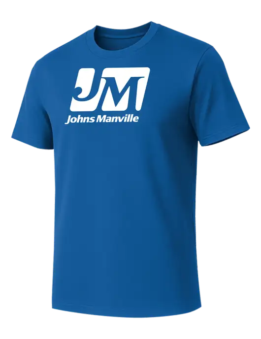Allmade Royal Blue Organic Cotton Tee w/Johns Manville Logo