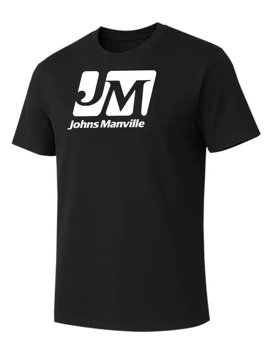 Allmade Deep Black Organic Cotton Tee w/Johns Manville Logo