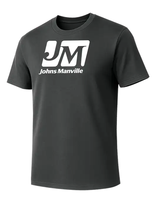 Allmade Charcoal Grey Organic Cotton Tee w/Johns Manville Logo