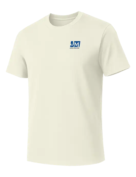 Allmade White Sand Organic Cotton Tee w/Johns Manville Logo