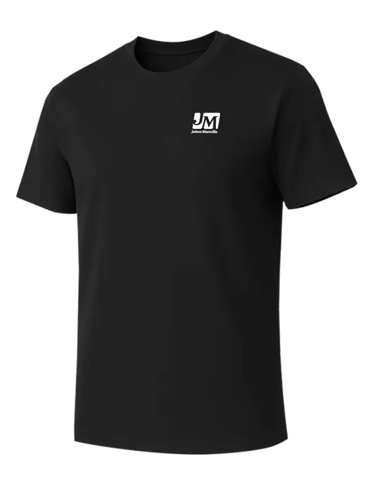 Allmade Deep Black Organic Cotton Tee w/Johns Manville Logo