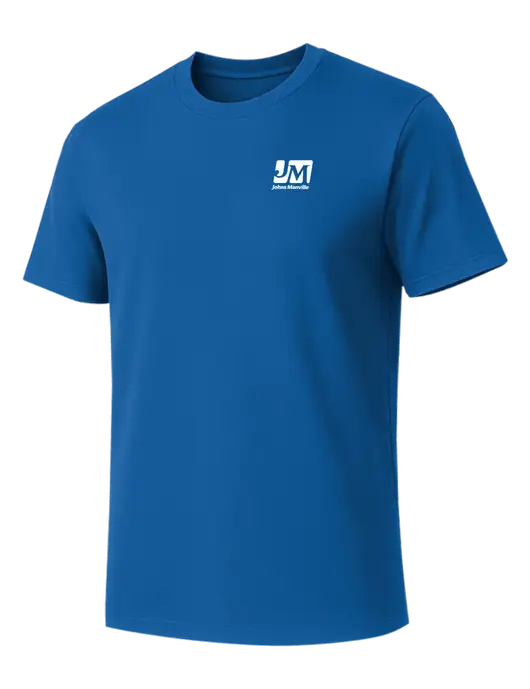 Allmade Royal Blue Organic Cotton Tee w/Johns Manville Logo