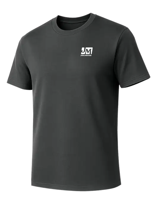 Allmade Charcoal Grey Organic Cotton Tee w/Johns Manville Logo