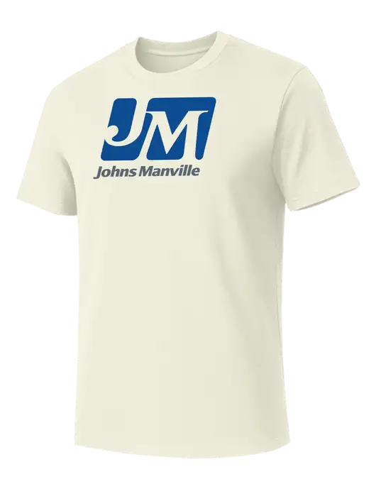Allmade White Sand Organic Cotton Tee w/Johns Manville Logo