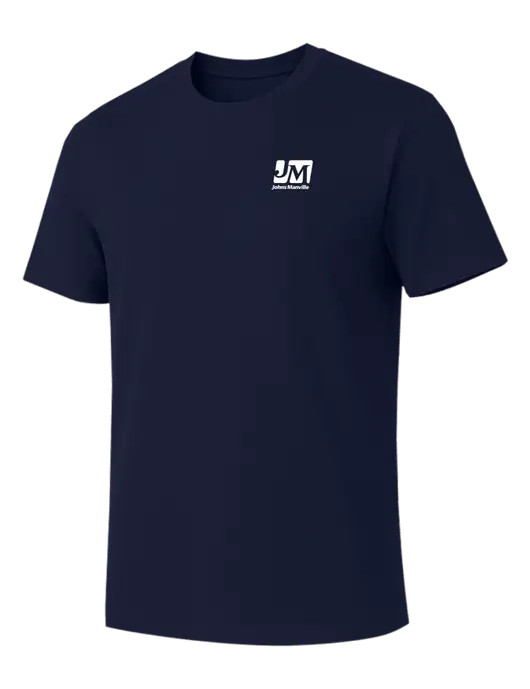 Allmade Dark Navy Organic Cotton Tee w/Johns Manville Logo