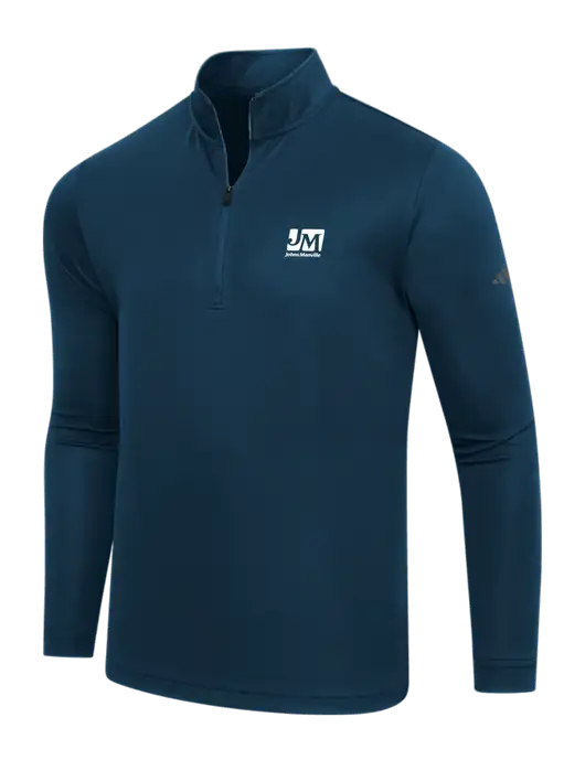 Adidas Navy Lightweight Quarter Zip Pullover w/Johns Manville Logo