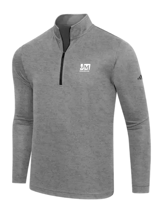 Adidas Black Heather  Lightweight Quarter Zip Pullover w/Johns Manville Logo