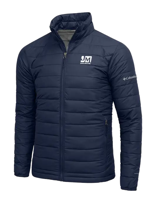 Columbia Navy Powder Lite Jacket w/Johns Manville Logo