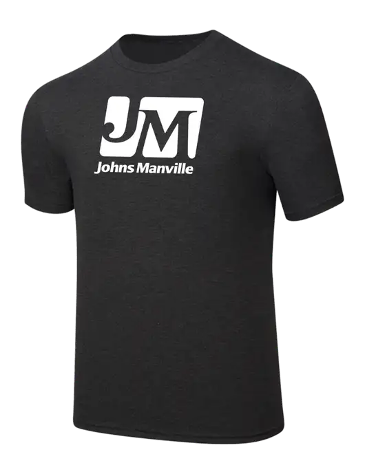 Simply Soft Black Frost 4.5oz  Poly/Combed Ring Spun Cotton T-Shirt w/Johns Manville Logo