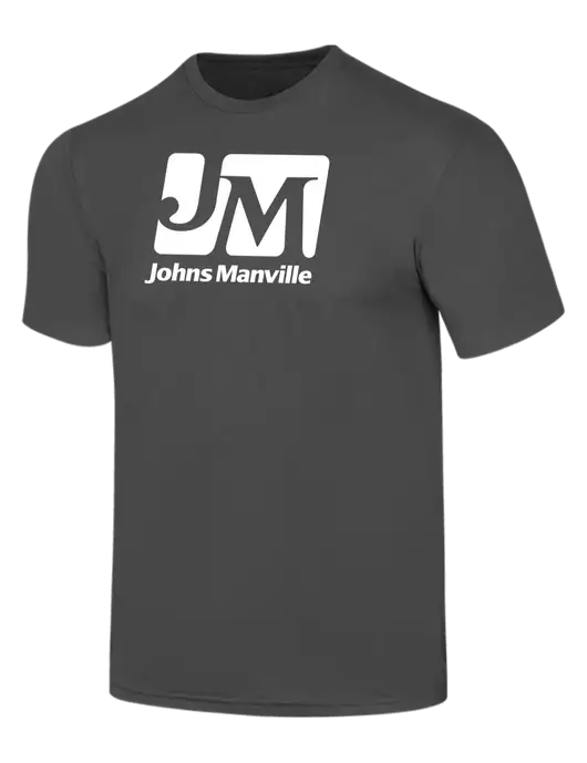Simply Soft Charcoal 4.5oz  Poly/Combed Ring Spun Cotton T-Shirt w/Johns Manville Logo