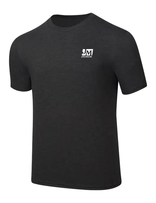 Simply Soft Black Frost 4.5oz  Poly/Combed Ring Spun Cotton T-Shirt w/Johns Manville Logo