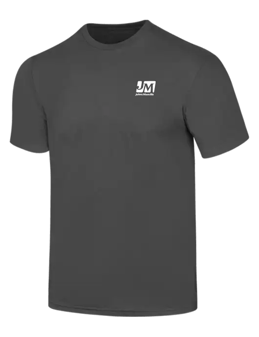 Simply Soft Charcoal 4.5oz  Poly/Combed Ring Spun Cotton T-Shirt w/Johns Manville Logo