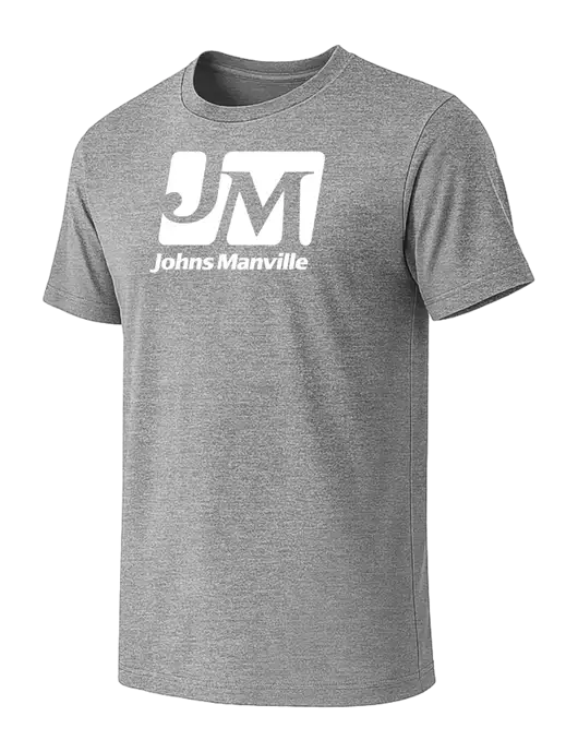 BELLA+CANVAS Heather Grey CVC Short Sleeve Tee w/Johns Manville Logo