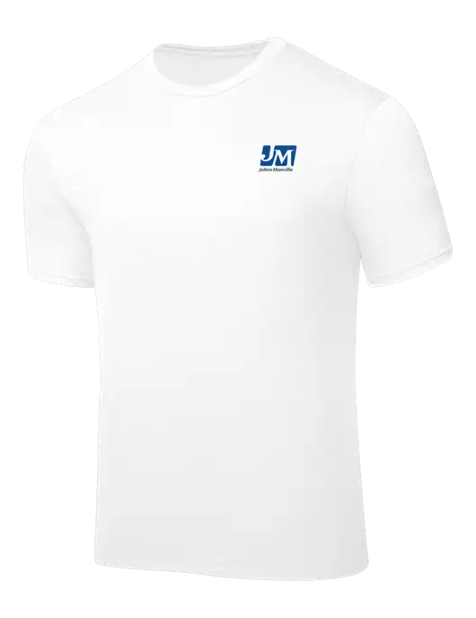 White PosiCharge Competitor Tee w/Johns Manville Logo