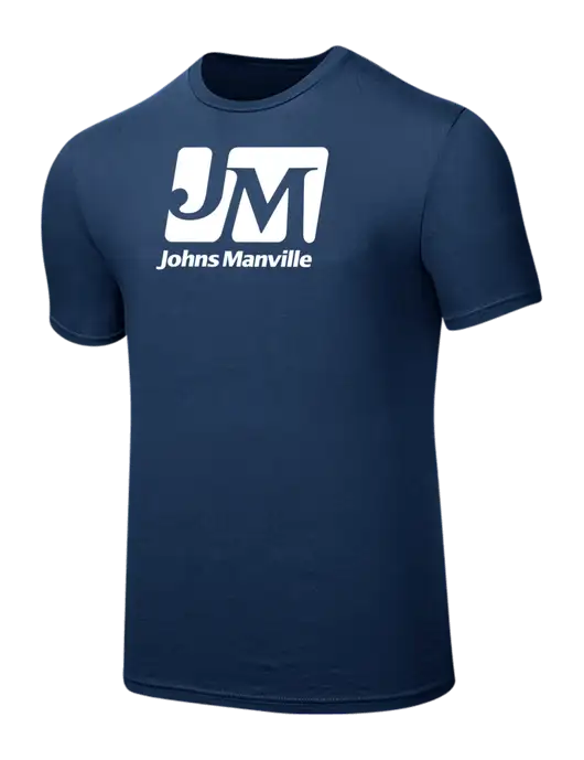 Seriously Soft Deep Slate Blue T-Shirt w/Johns Manville Logo