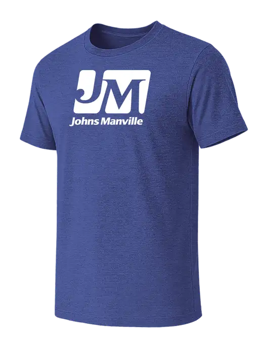 BELLA+CANVAS Heather Royal CVC Short Sleeve Tee w/Johns Manville Logo