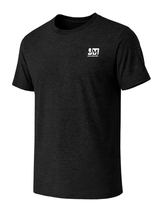 BELLA+CANVAS Black Heather CVC Short Sleeve Tee w/Johns Manville Logo