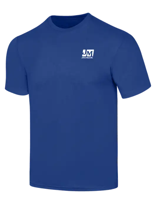 Simply Soft Dark Royal 4.5oz  Poly/Combed Ring Spun Cotton T-Shirt w/Johns Manville Logo