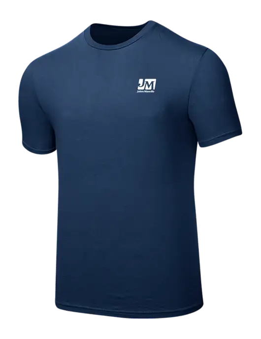 Seriously Soft Deep Slate Blue T-Shirt w/Johns Manville Logo