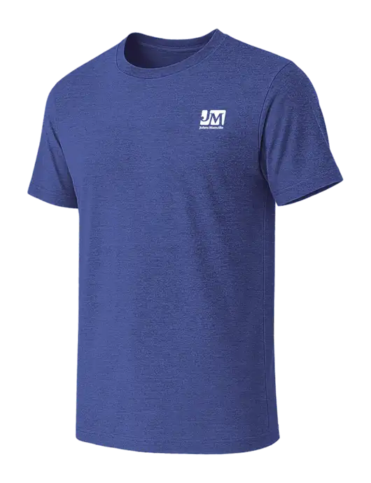 BELLA+CANVAS Heather Royal CVC Short Sleeve Tee w/Johns Manville Logo
