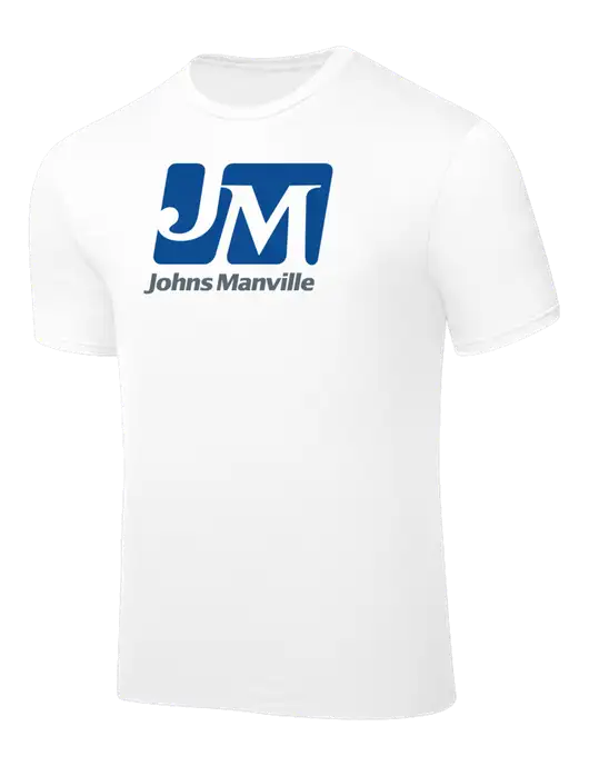 White PosiCharge Competitor Tee w/Johns Manville Logo