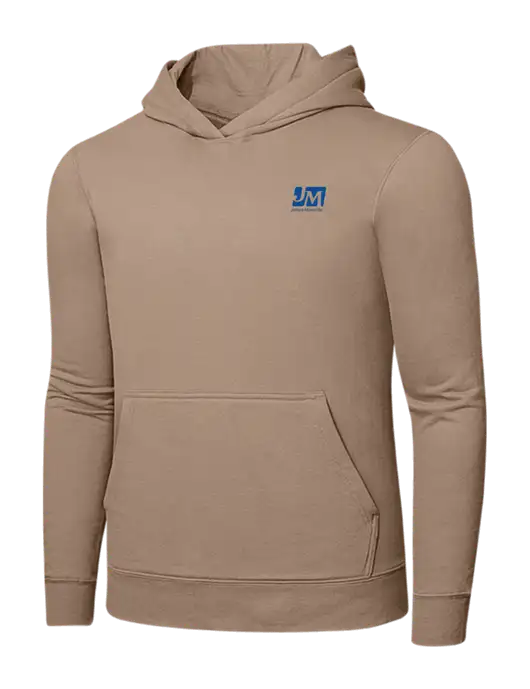 Sand 7.8. oz Ring Spun Hooded Sweatshirt w/Johns Manville Logo