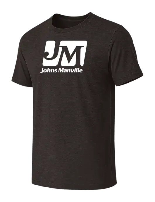 BELLA+CANVAS Dark Grey Heather CVC Short Sleeve Tee w/Johns Manville Logo