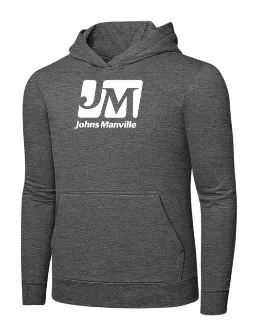 Graphite Heather 7.8. oz Ring Spun Hooded Sweatshirt w/Johns Manville Logo