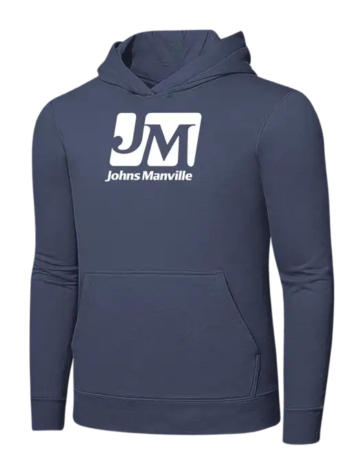 Steel Blue 7.8. oz Ring Spun Hooded Sweatshirt w/Johns Manville Logo