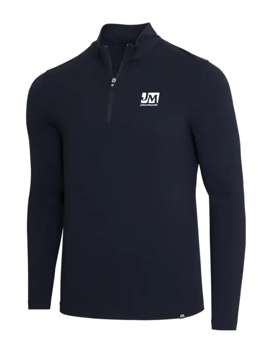 TravisMathew Black Crestview 1/4 Zip w/Johns Manville Logo