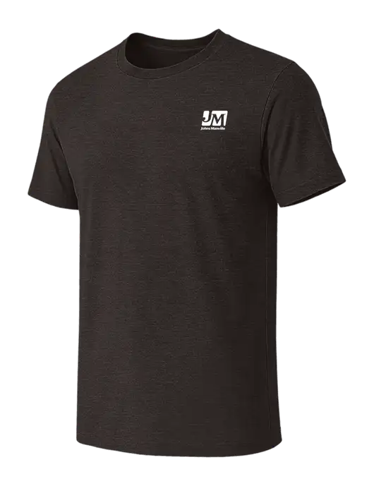 BELLA+CANVAS Dark Grey Heather CVC Short Sleeve Tee w/Johns Manville Logo