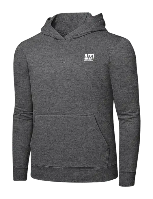 Graphite Heather 7.8. oz Ring Spun Hooded Sweatshirt w/Johns Manville Logo