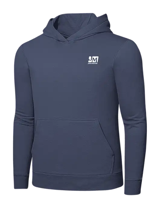 Steel Blue 7.8. oz Ring Spun Hooded Sweatshirt w/Johns Manville Logo