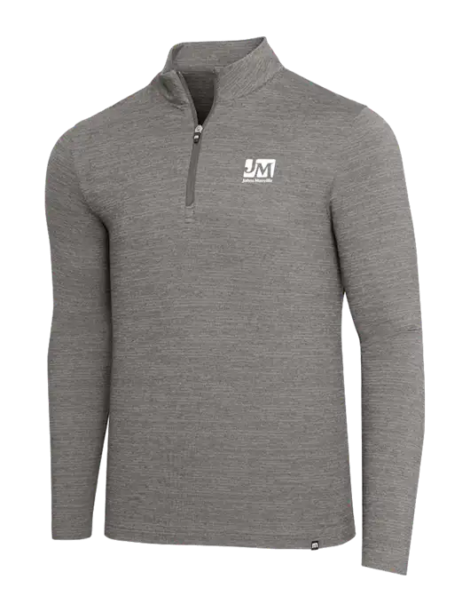 TravisMathew Medium Grey Heather Crestview 1/4 Zip w/Johns Manville Logo