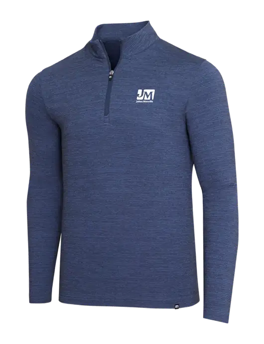 TravisMathew Navy Heather Crestview 1/4 Zip w/Johns Manville Logo
