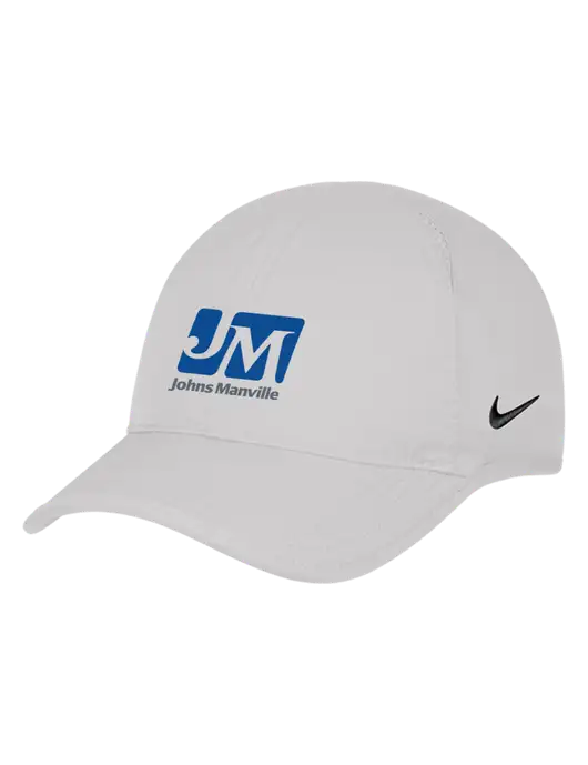 Nike White Featherlight Cap w/Johns Manville Logo