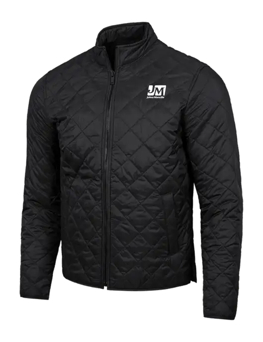 Mercer+Mettle Black Quilted Full-Zip Jacket w/Johns Manville Logo