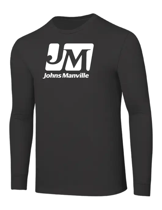 Core Blend Charcoal Grey Long Sleeve Tee w/Johns Manville Logo