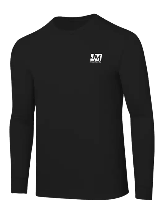 Core Blend Black Long Sleeve Tee w/Johns Manville Logo