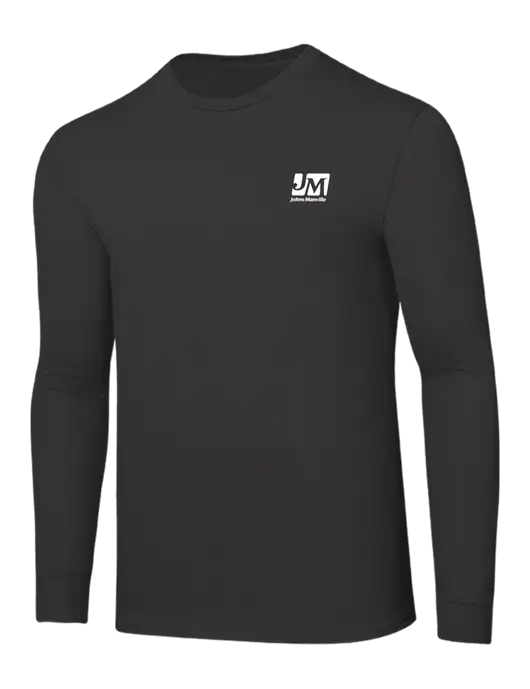 Core Blend Charcoal Grey Long Sleeve Tee w/Johns Manville Logo