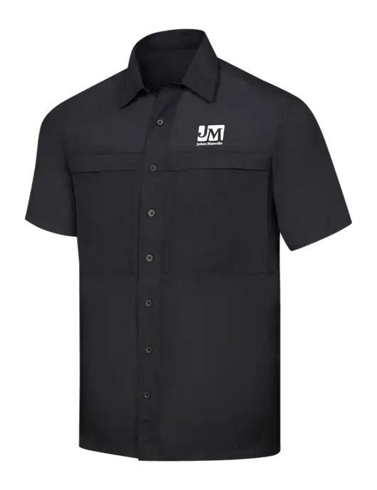 Black Short Sleeve UV Daybreak Shirt w/Johns Manville Logo