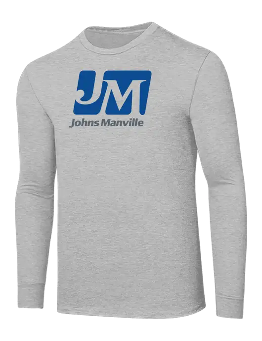Core Blend Light Grey Heather Long Sleeve Tee w/Johns Manville Logo