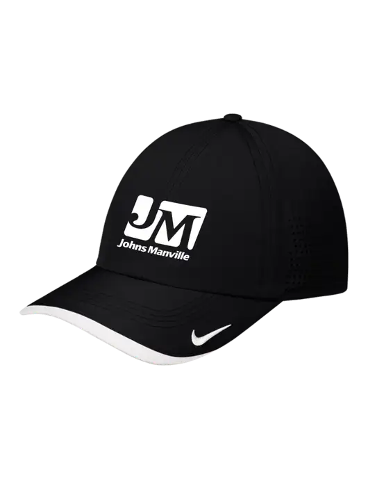 Nike Black/White Dri-FIT Perforated Performance Cap w/Johns Manville Logo
