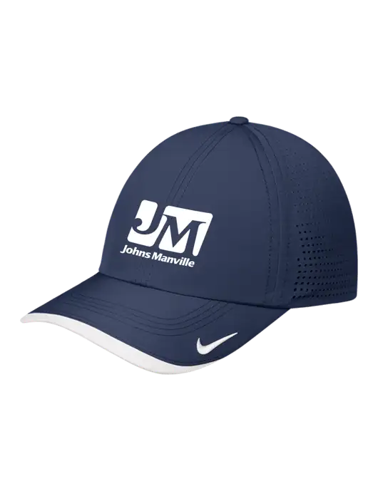 Nike Navy/White Dri-FIT Perforated Performance Cap w/Johns Manville Logo