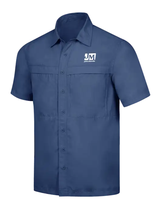 Navy Short Sleeve UV Daybreak Shirt w/Johns Manville Logo